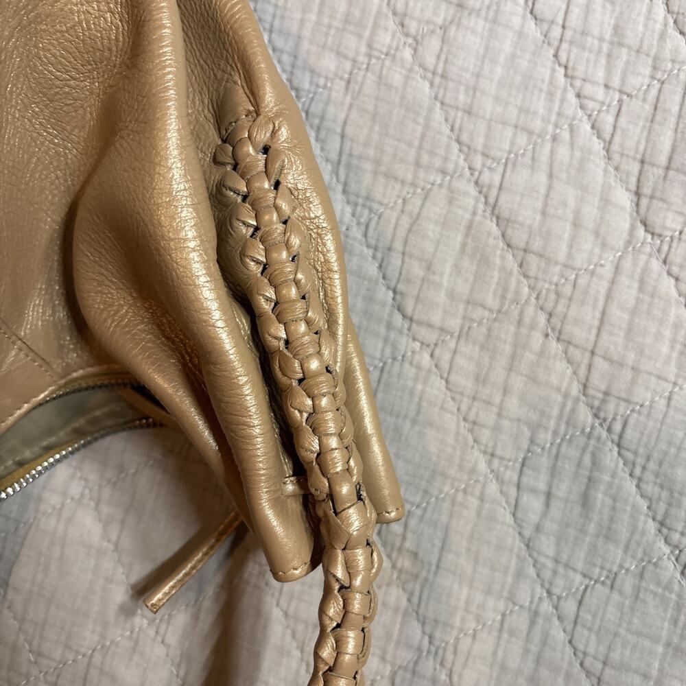 Paolo Masi large caramel leather hobo shoulder bag leather tassels Made in Italy - Picture 14 of 15